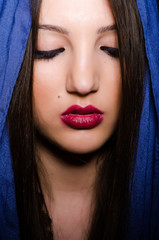 Muslim woman with headscarf in fashion concept