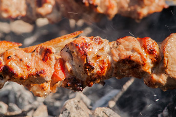 barbecue, grill, skewer