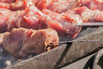 barbecue, grill, skewer