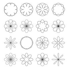 Various abstract geometric symbol set.Vector outline illustratio