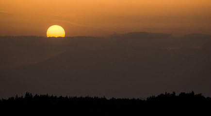 Sunset over the mountains