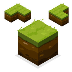 Isometric Landscape Cube land and grass