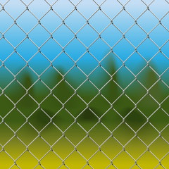 Fototapeta premium Vector Mesh Fence with Background