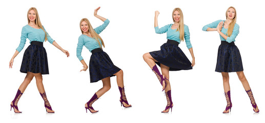 Composite photo of woman in various poses