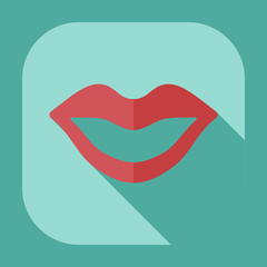 Flat modern design with shadow icons lips