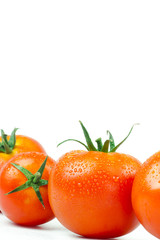 Tomatoes. Whole and a half isolated on white