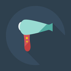 Flat modern design with shadow icons hairdryer