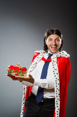 Young king businessman in royal concept