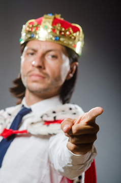 Young king businessman in royal concept