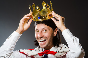 Young king businessman in royal concept