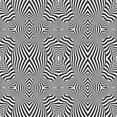 optical art abstract striped seamless deco pattern.