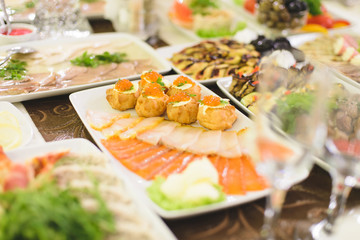 Fish Plate and Buns with Caviar