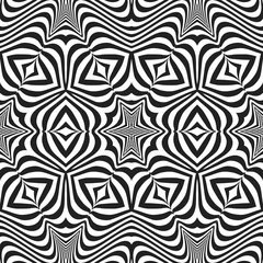 optical art abstract striped seamless deco pattern.