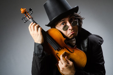 Man in musical art concept