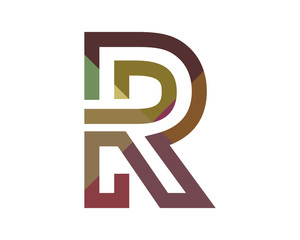 Obraz premium R colorful line letter logo