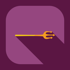Flat modern design with shadow icons trident