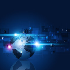 Abstract Binary Code Blue Background