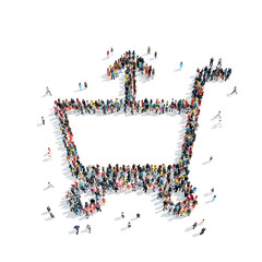 people  grocery cart icon