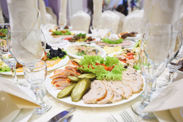Meat Plate with Cucumbers