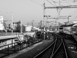 Train approaching railway station