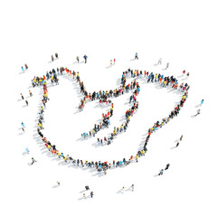 group  people form  dove