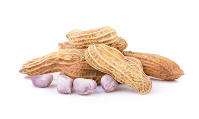 peanuts on white background