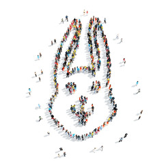 group  people  shape  rabbit cartoon
