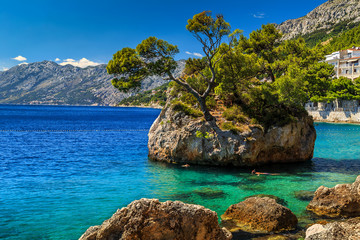 Fototapeta premium Beautiful rock island,Brela,Makarska riviera,Dalmatia,Croatia,Europe