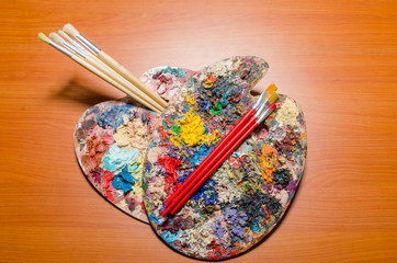 Artist palette in art concept