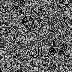 Decorative hand drawn doodle nature ornamental curl pattern