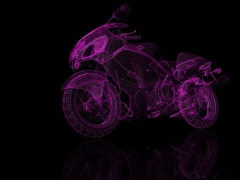 Motorcycle in the dark