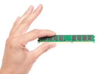 memory module in a hand close up