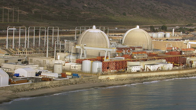 Aerial shot of nuclear power plant