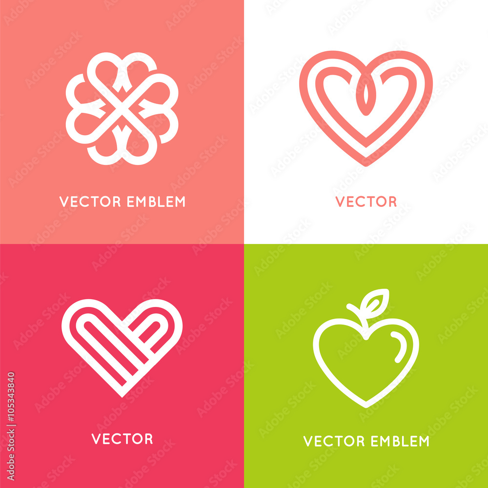 Poster vector set of logo design elements and templates