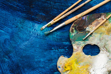 still life with professional art materials