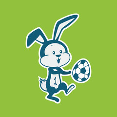 Easter Rabbit Icon Egg Design Flat 
