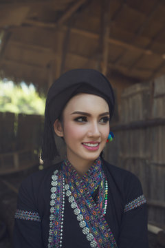 Portrait of a Tai Lue woman, Thailand
