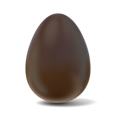 Chocolate egg. 3D render illustration isolated on white background
