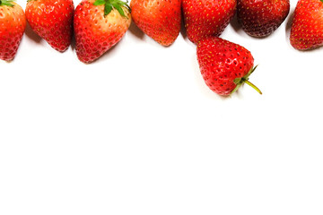 Strawberries background with isolated