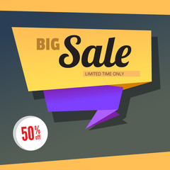 Big sale origami banner.