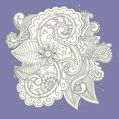 Floral ornamental doodle pattern
