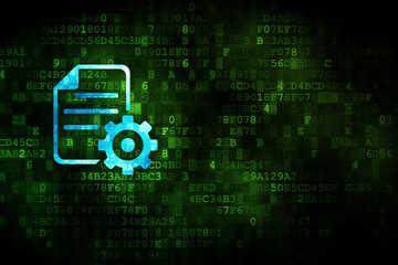 Obraz premium Software concept: Gear on digital background