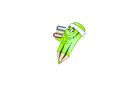 Pencil animated by green color