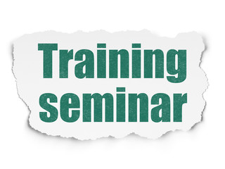 Studying concept: Training Seminar on Torn Paper background