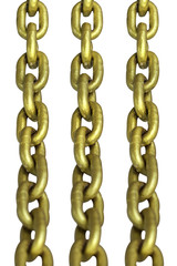 Obraz premium Golden chain selection focus isolated on white background. 