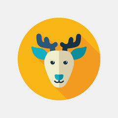 Deer flat icon. Animal head vector illustration