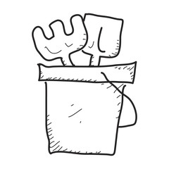 Simple doodle of a bucket and spade