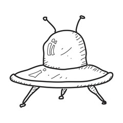 Simple doodle of a spaceship