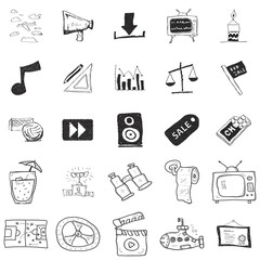 Fototapeta premium Set of 25 doodle illustrations