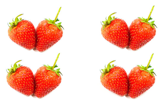 Strawberries background with isolated